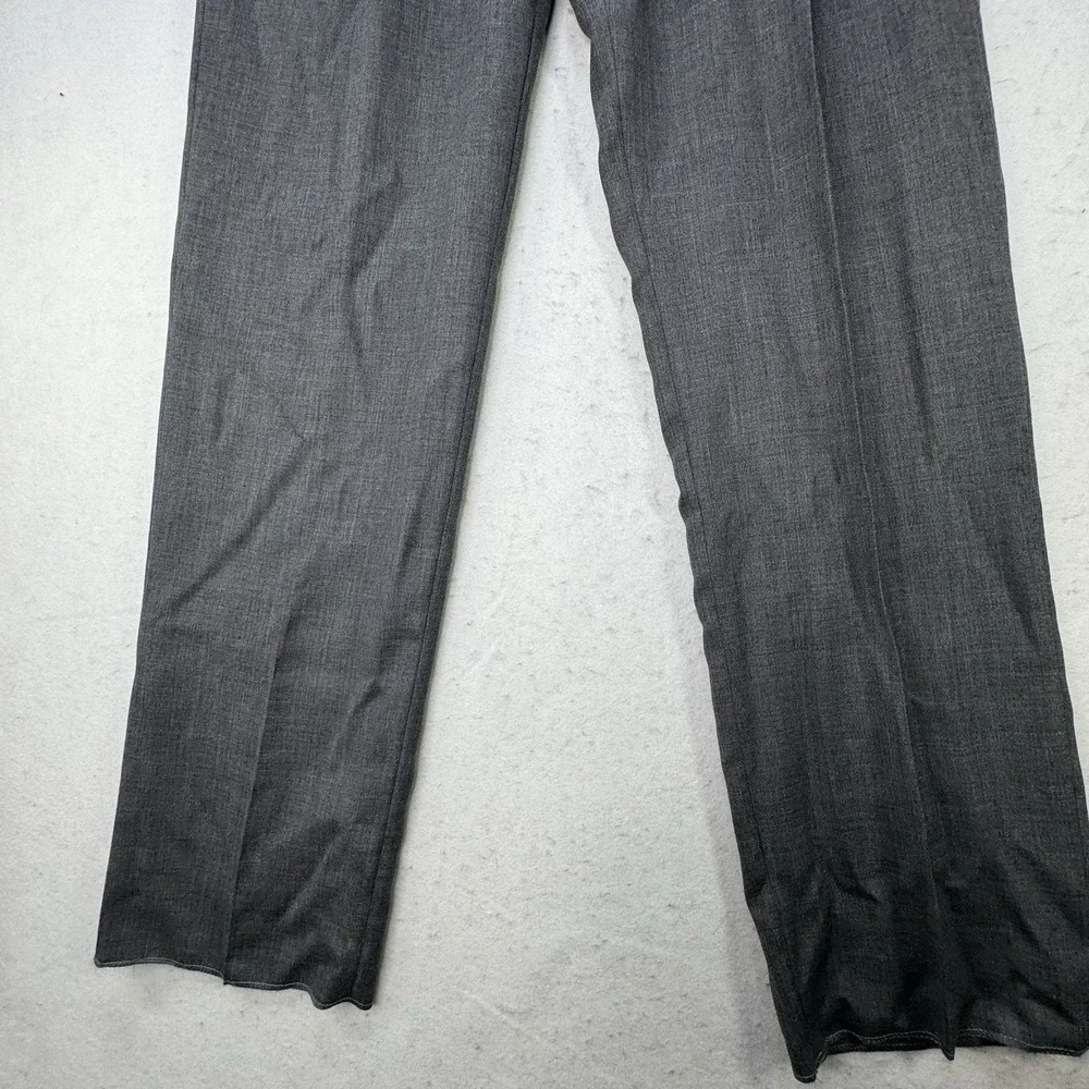 NWT Bachrach Super 120's Wool Pants 36 R X 36" Unhemmed Grey Pleated Lightweight - Picture 5 of 10